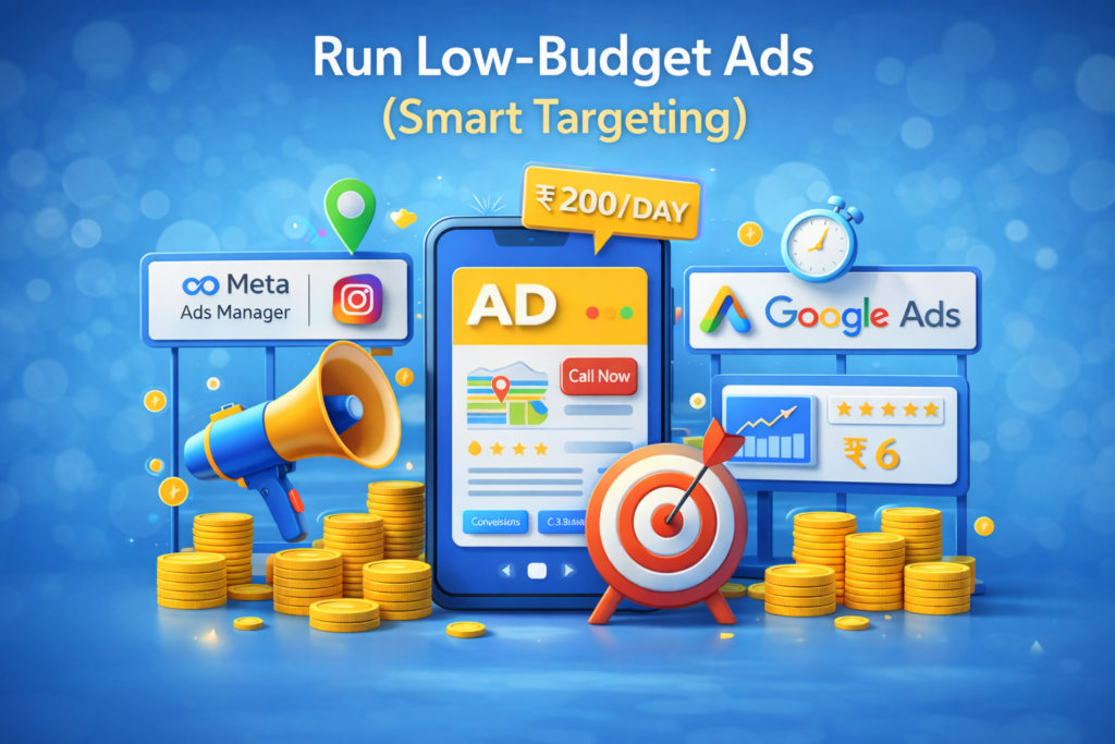 low budget digital ads strategy with smart targeting for small businesses in Raipur