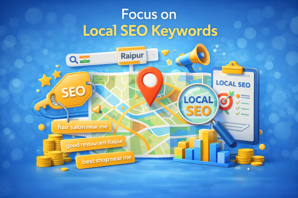 local SEO keywords strategy for small businesses in Raipur India